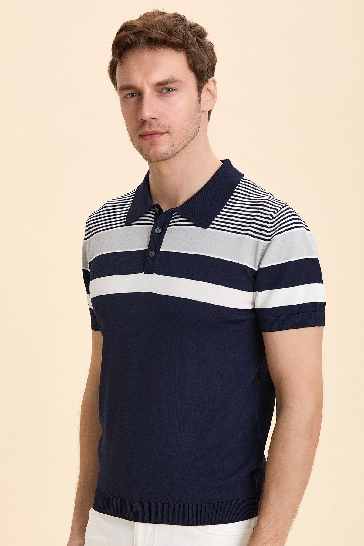 Navy Blue Polo Knitwear