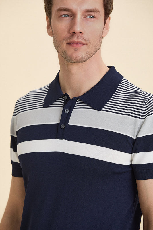 Navy Blue Polo Knitwear