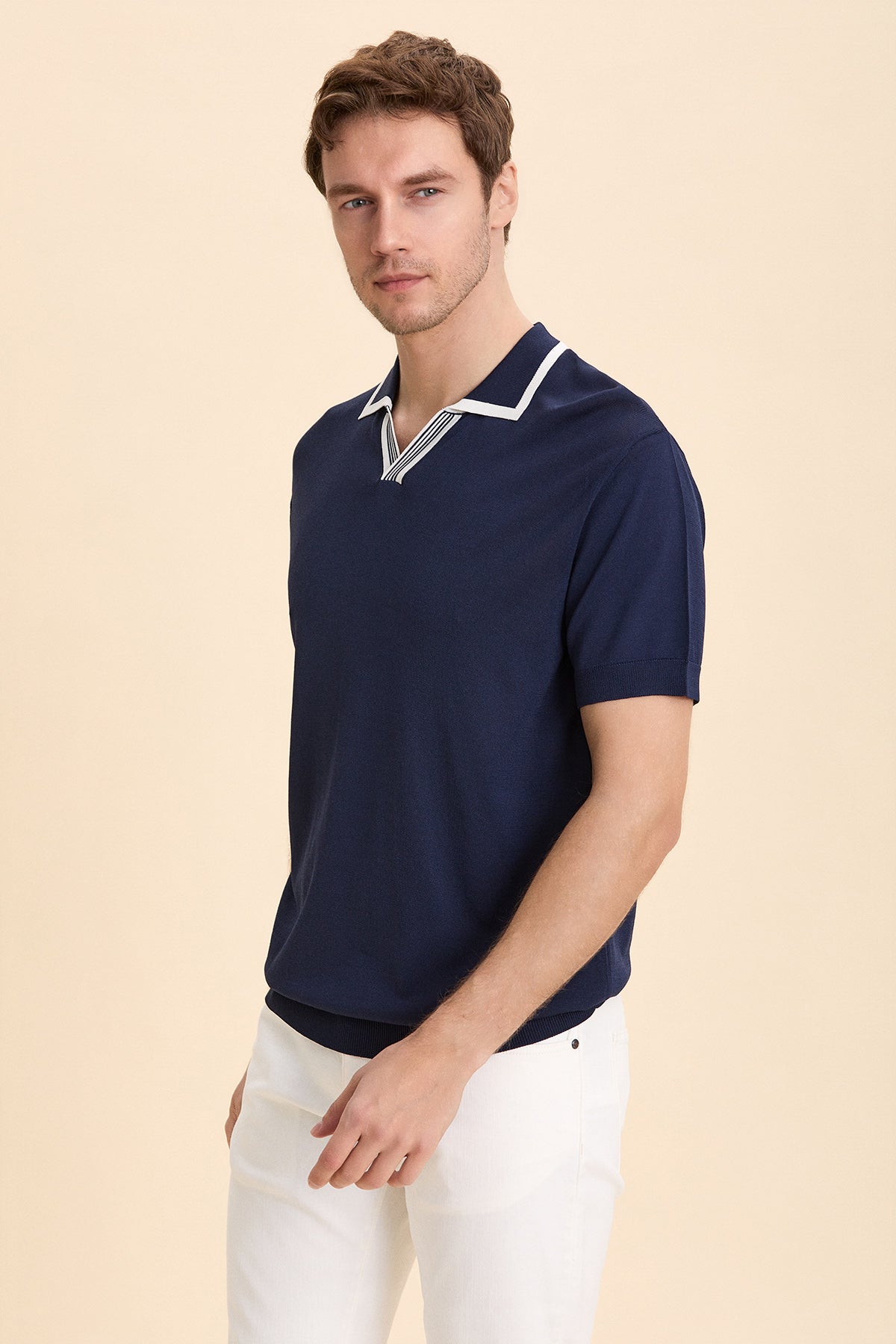 Navy Blue Polo Knitwear