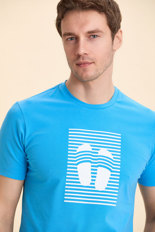 Turquoise Printed T-Shirt