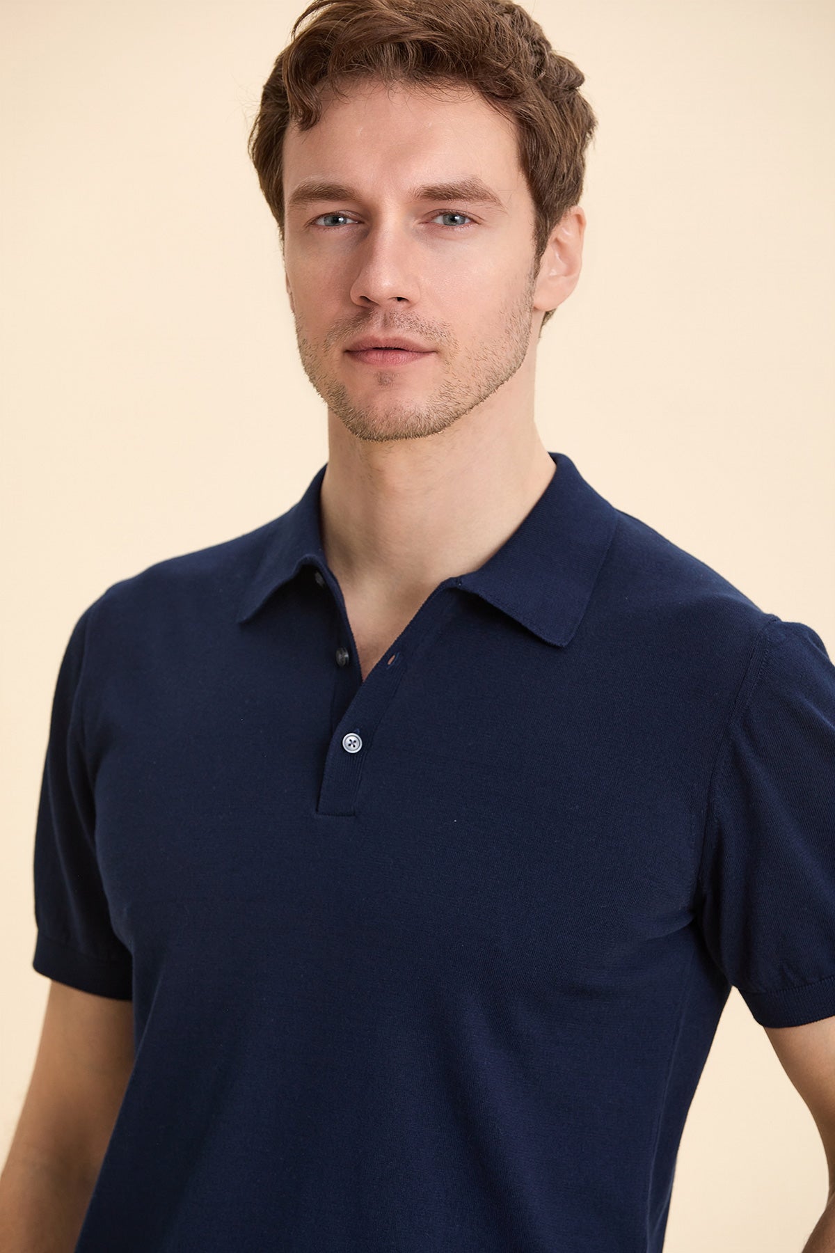 Navy Blue Polo Knitwear