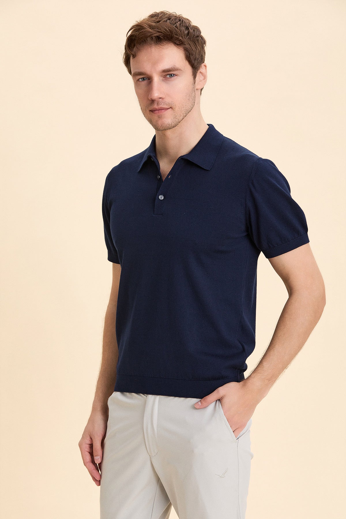 Navy Blue Polo Knitwear