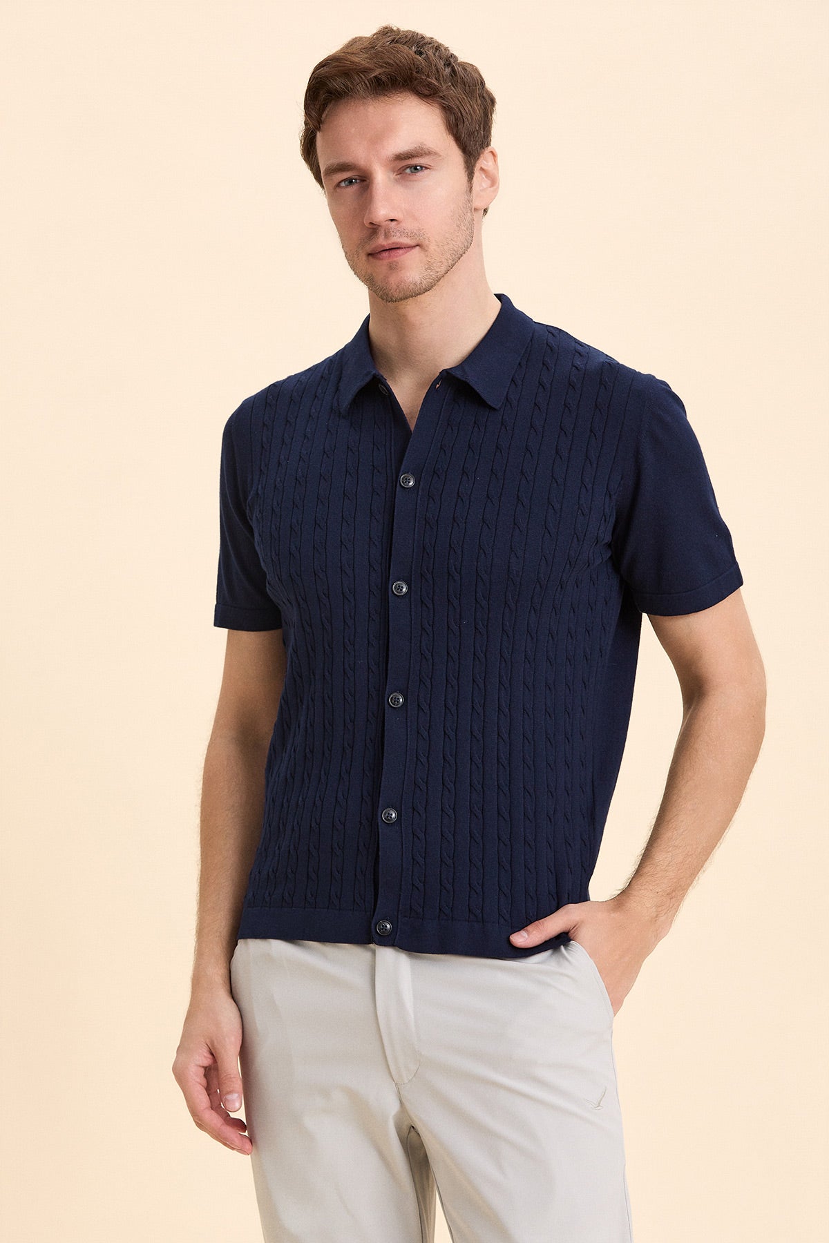 Navy Blue Polo Knitwear