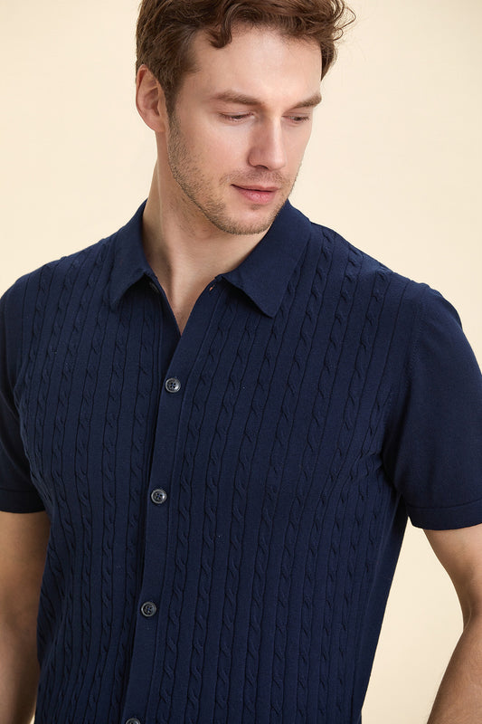 Navy Blue Polo Knitwear