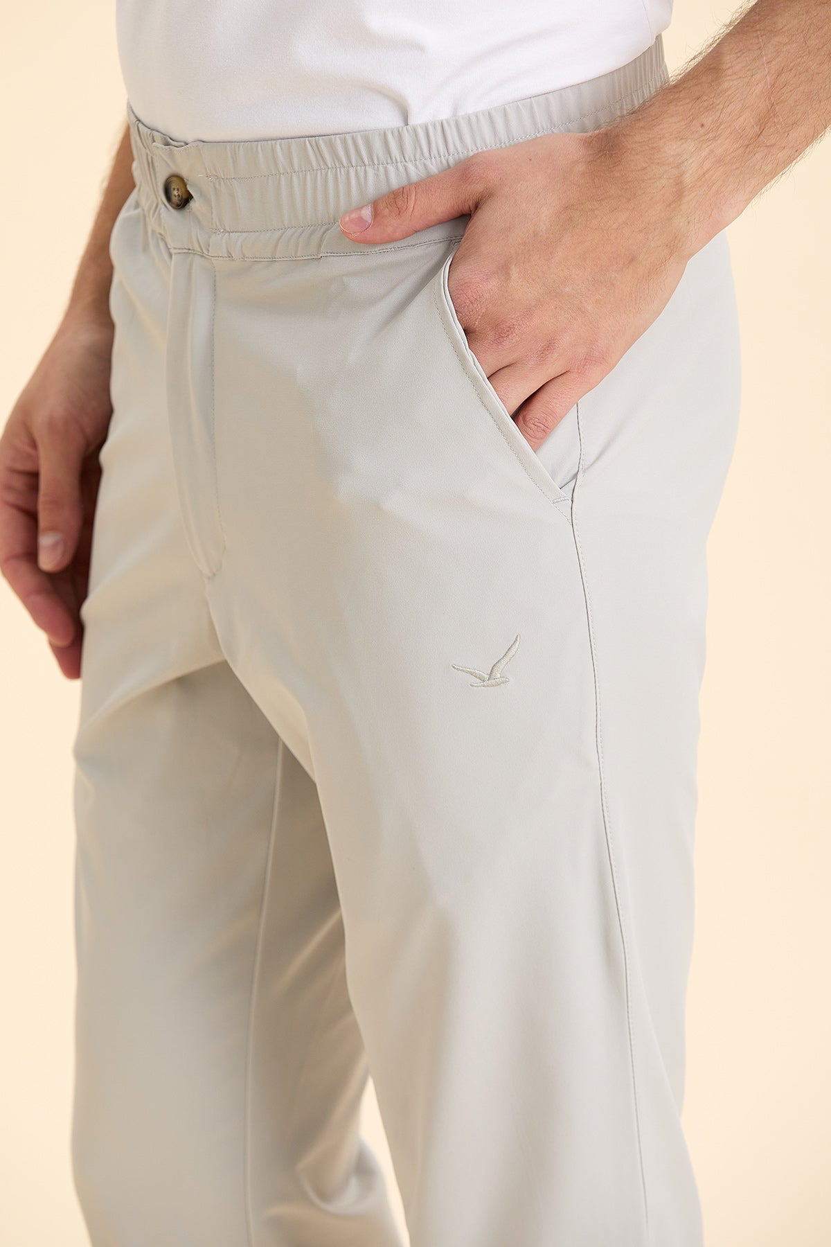 Stone Color Casual Trousers
