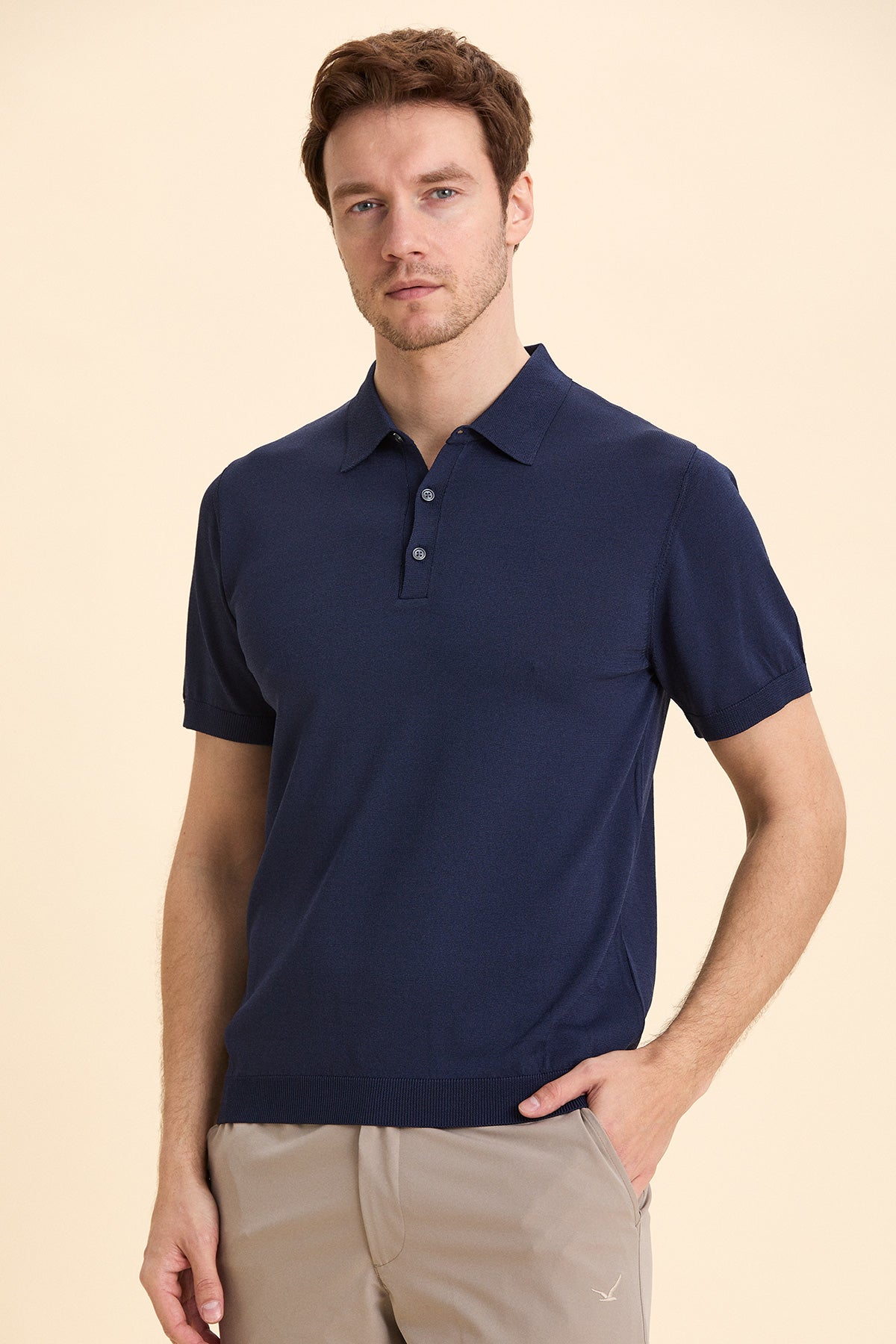 Navy Blue Polo Knitwear