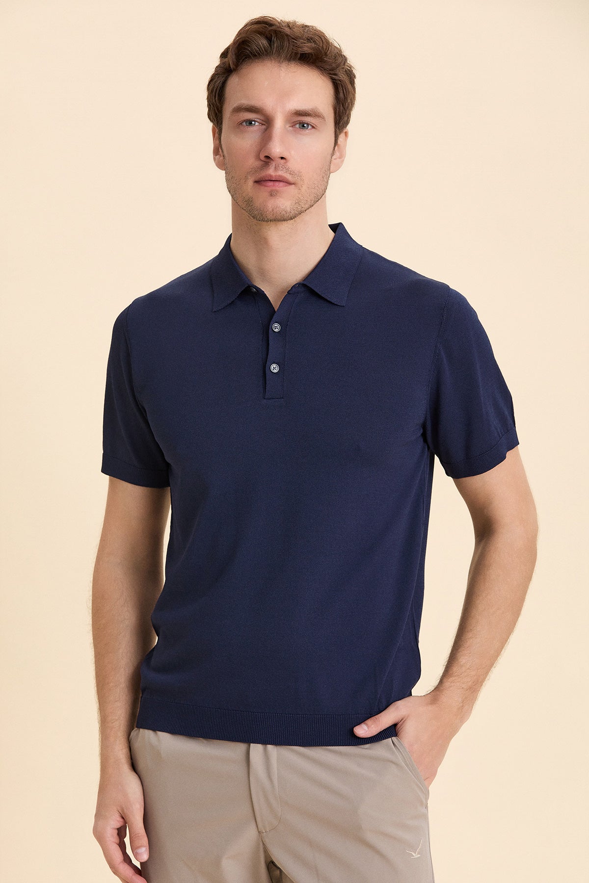 Navy Blue Polo Knitwear