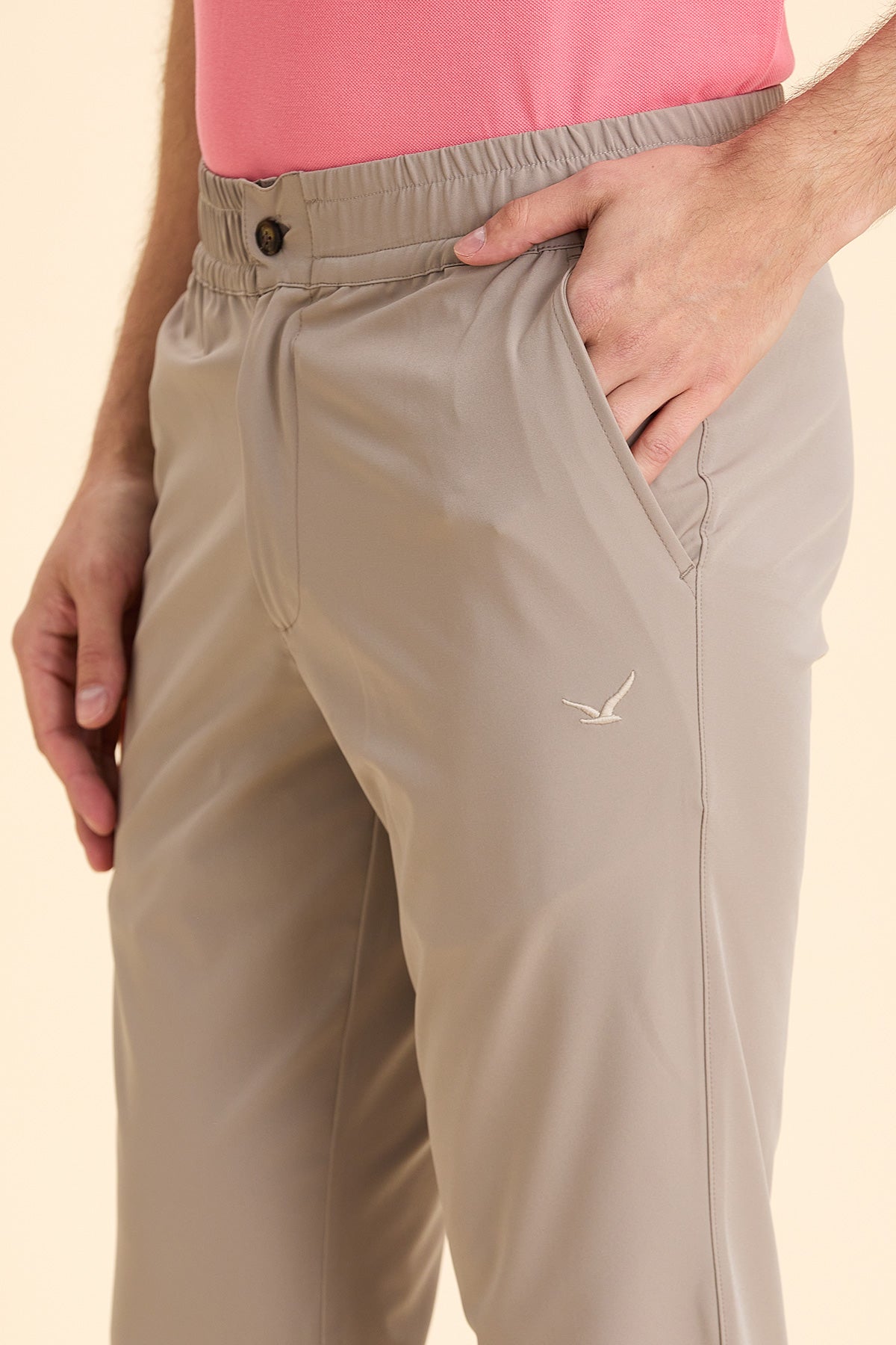Beige Casual Trousers