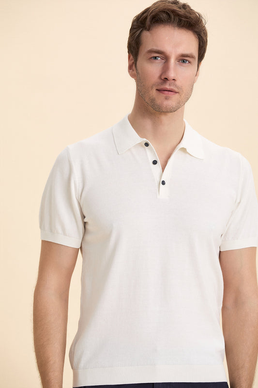 Off White Polo Knitwear