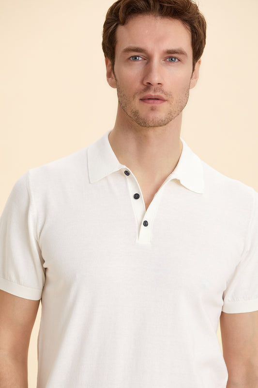 Off White Polo Knitwear