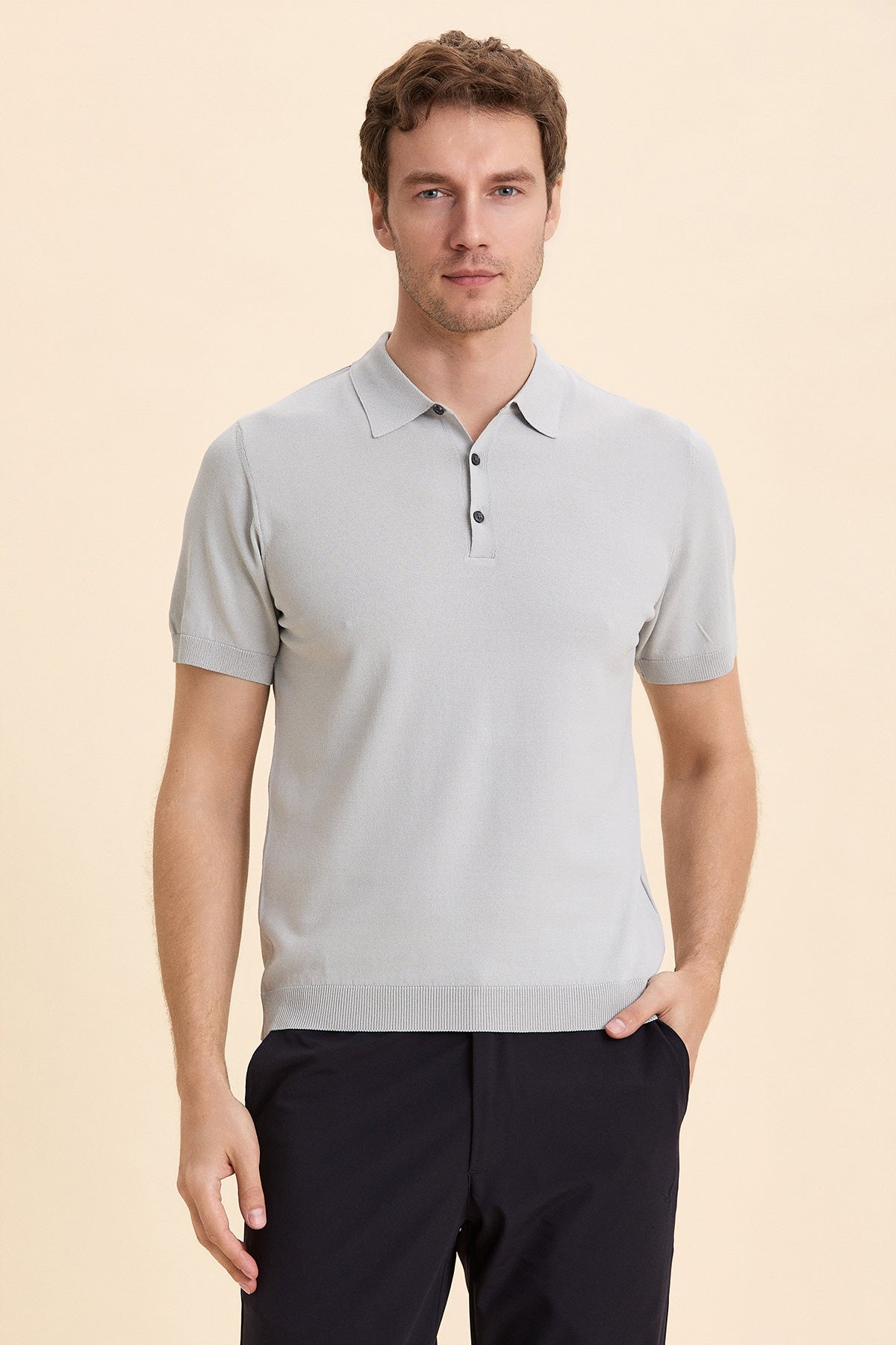 Gray Polo Knitwear