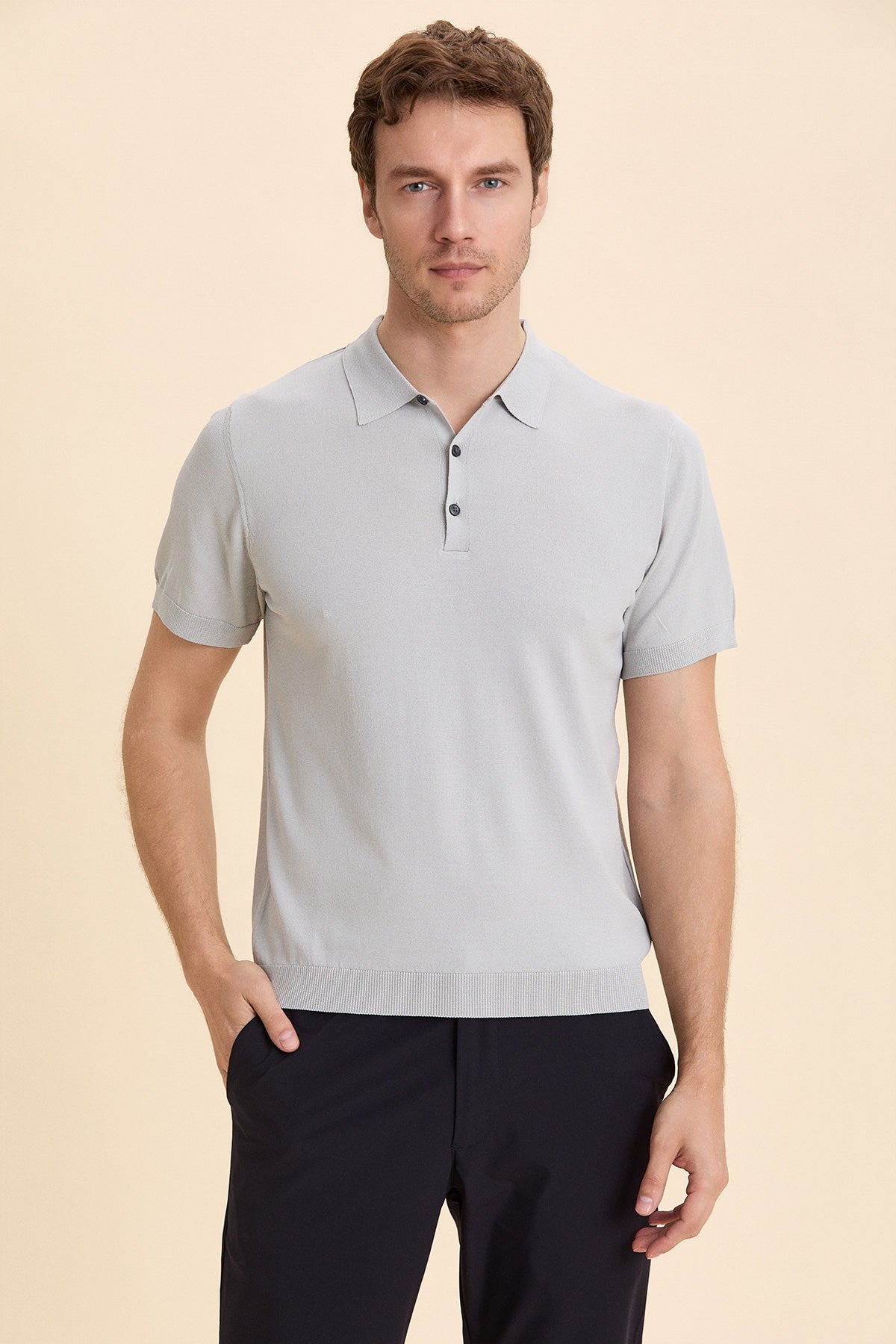 Gray Polo Knitwear