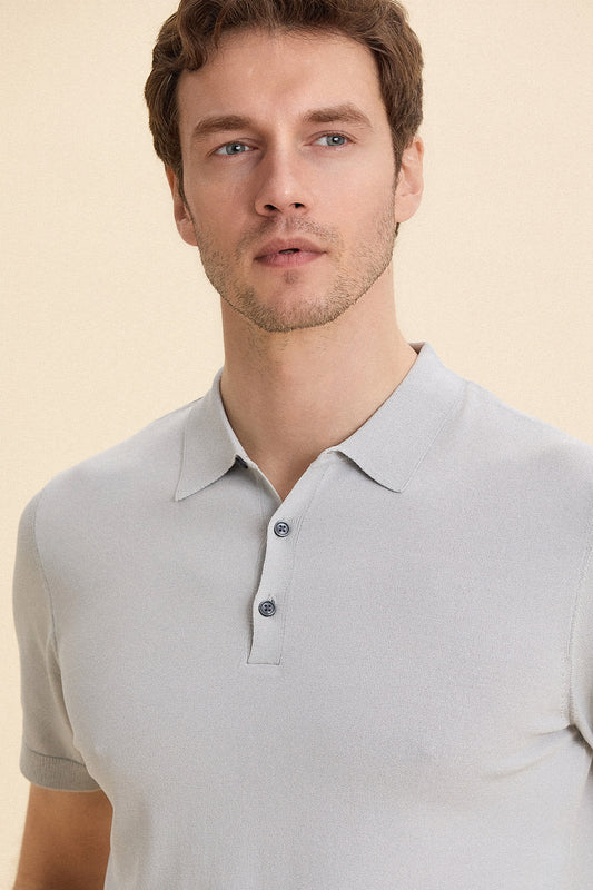 Gray Polo Knitwear