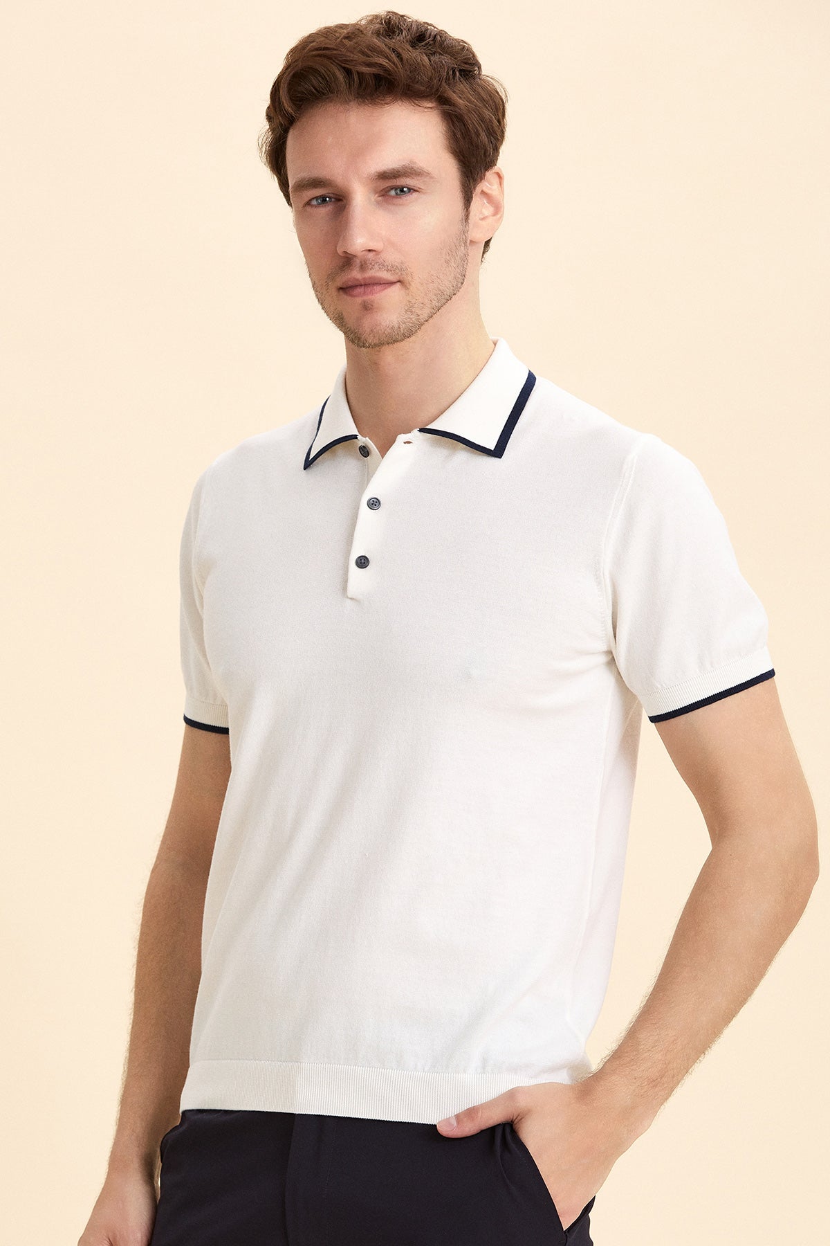 Off White Polo Knitwear