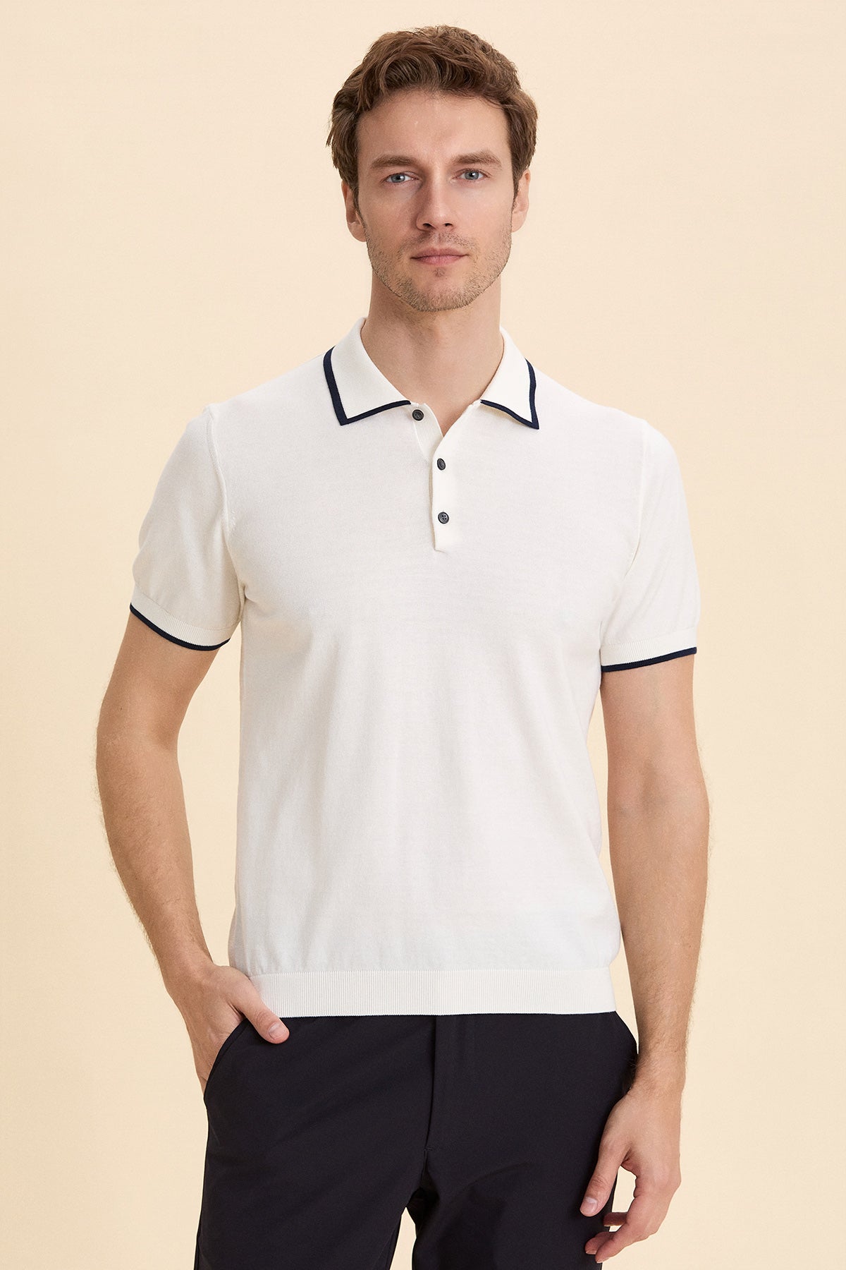 Off White Polo Knitwear
