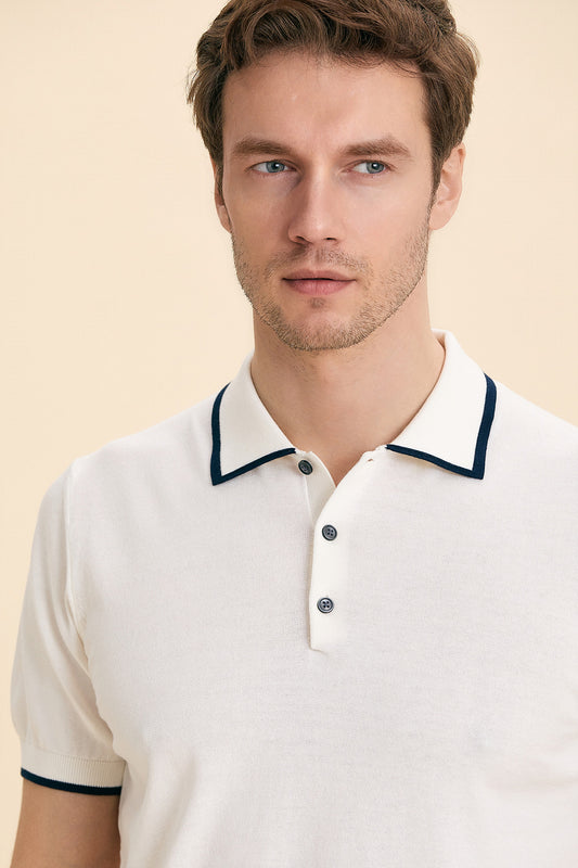 Off White Polo Knitwear