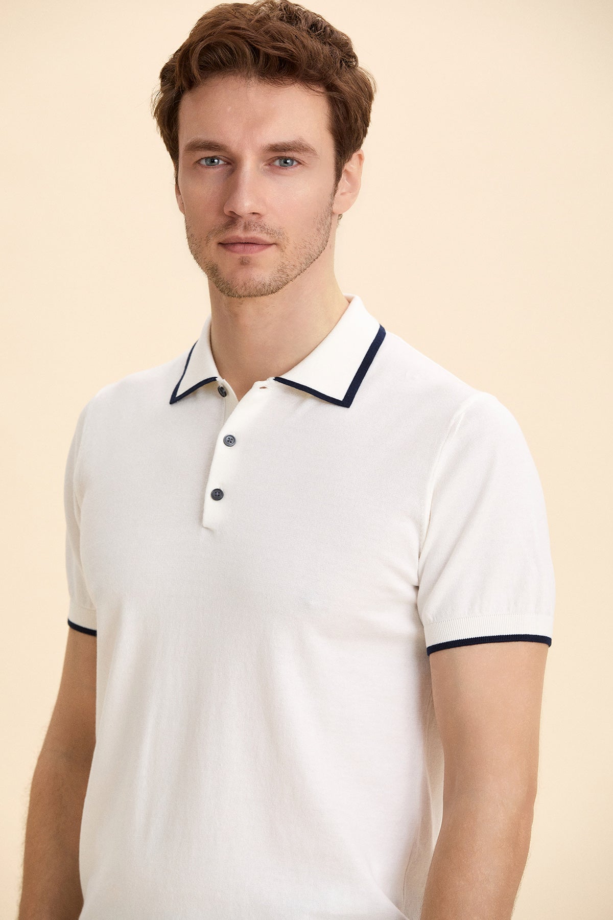 Off White Polo Knitwear