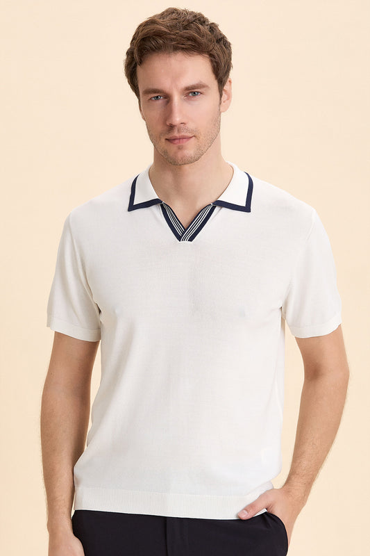 Off White Polo Knitwear