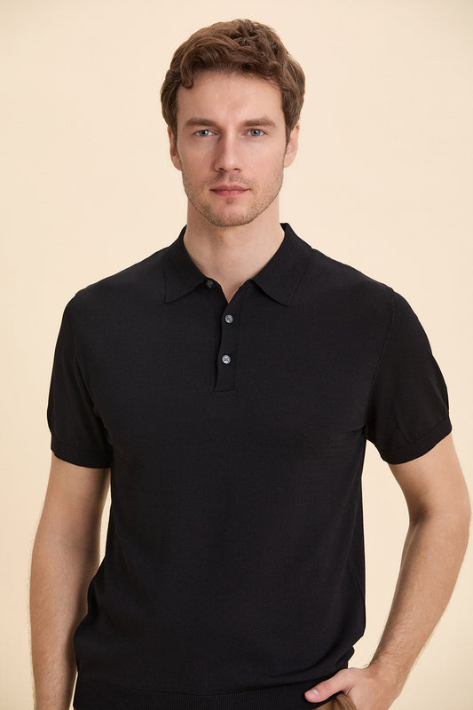 Black Polo Knitwear