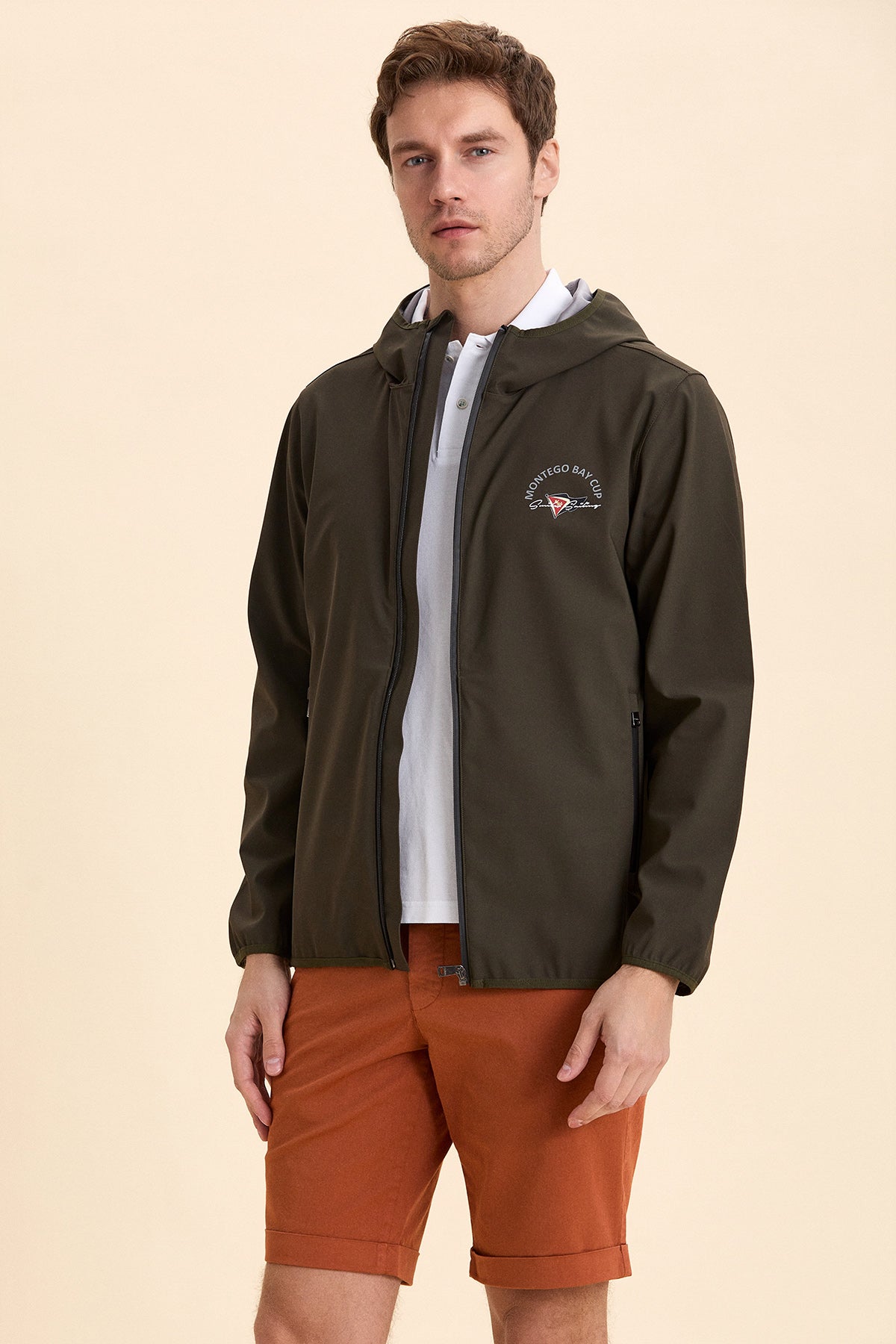 Hooded Khaki Summer Coat