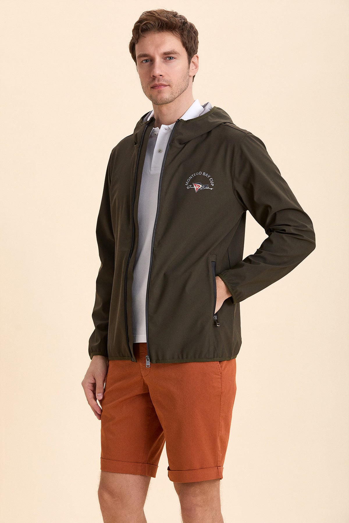 Hooded Khaki Summer Coat