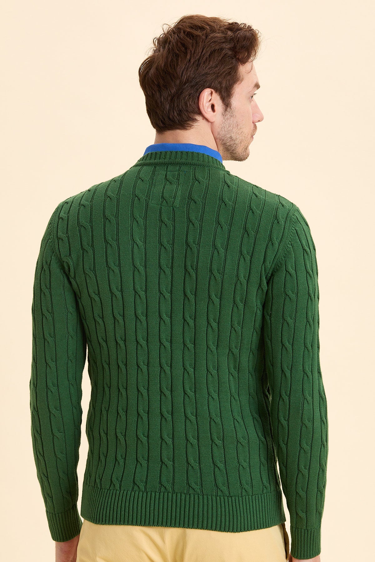 Green Hair Knitted Crew Neck Knitwear