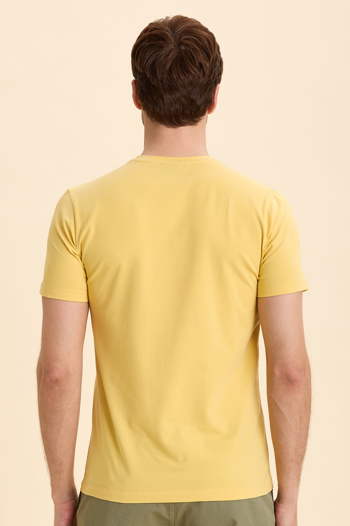 Yellow Crew Neck Printed T-Shirt