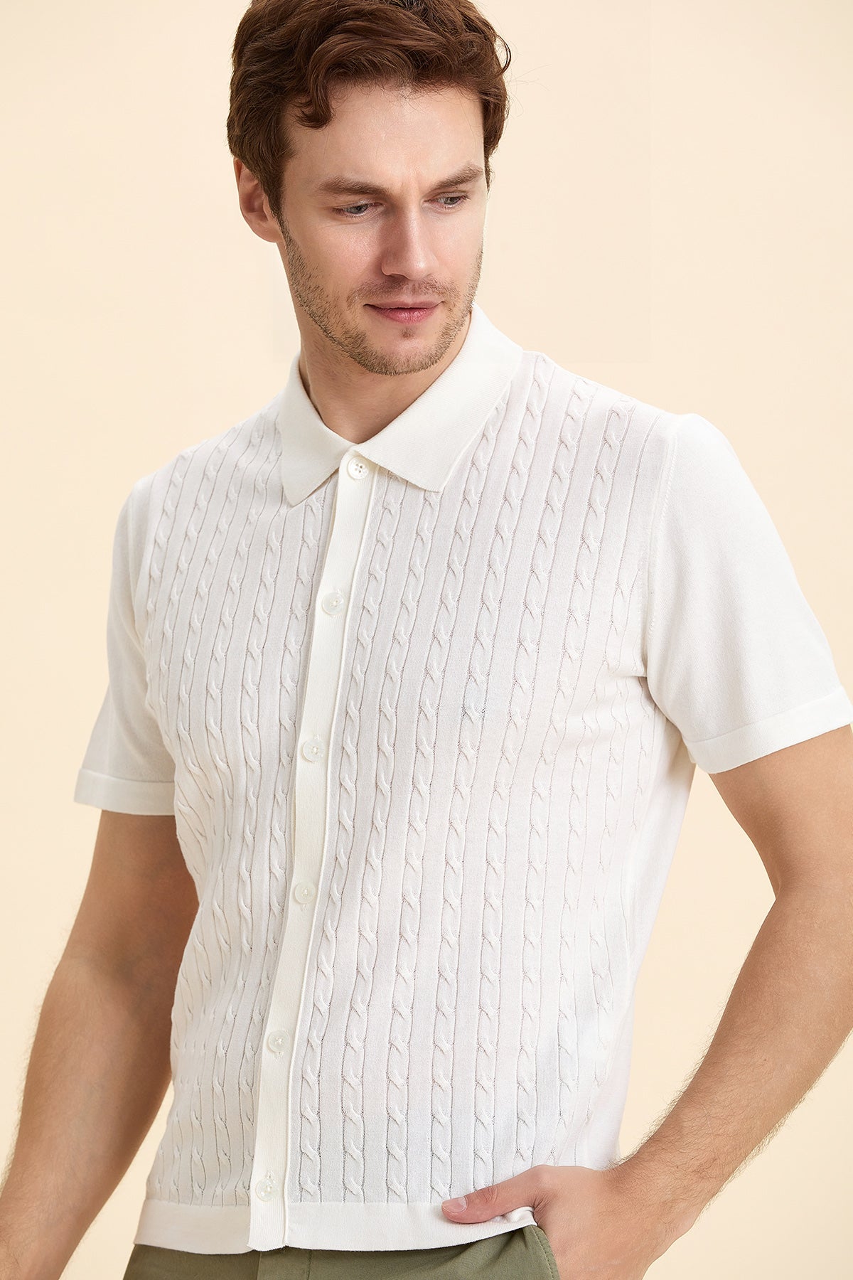 Off White Polo Knitwear