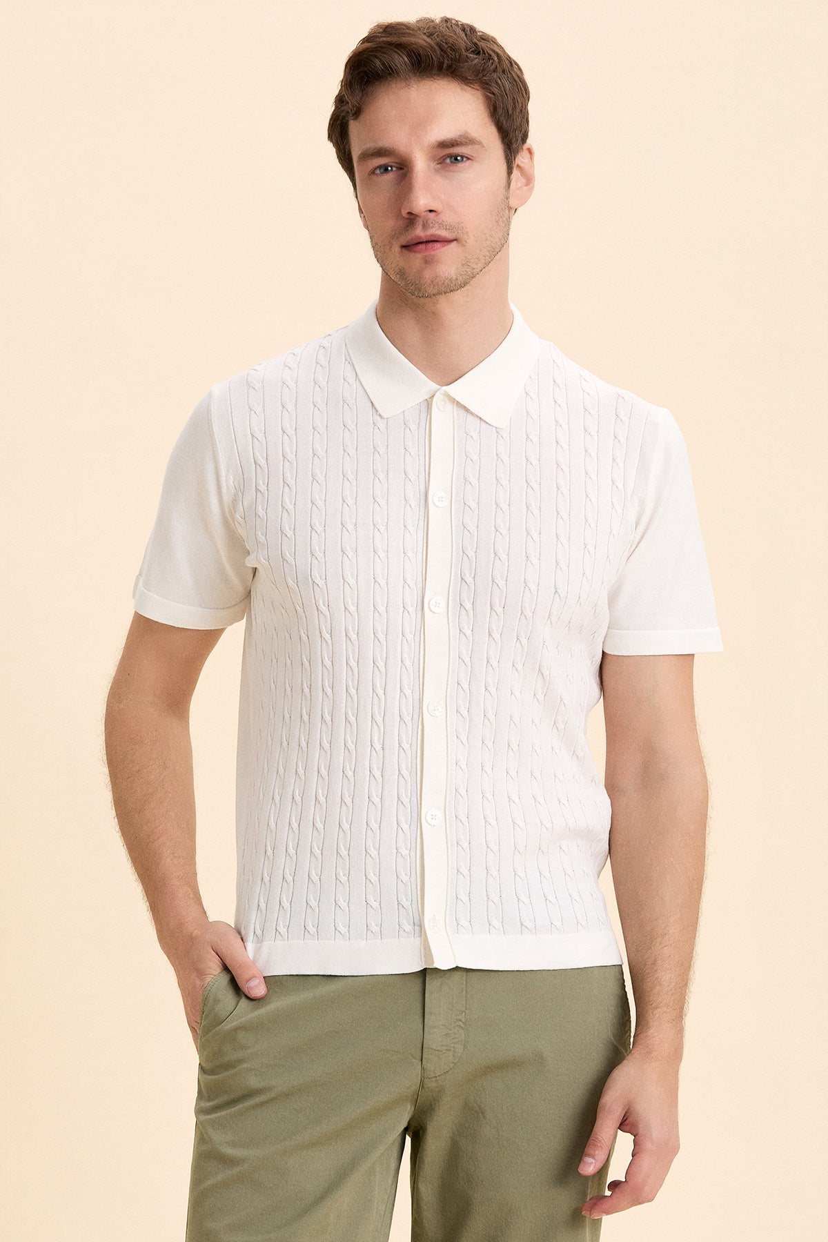 Off White Polo Knitwear