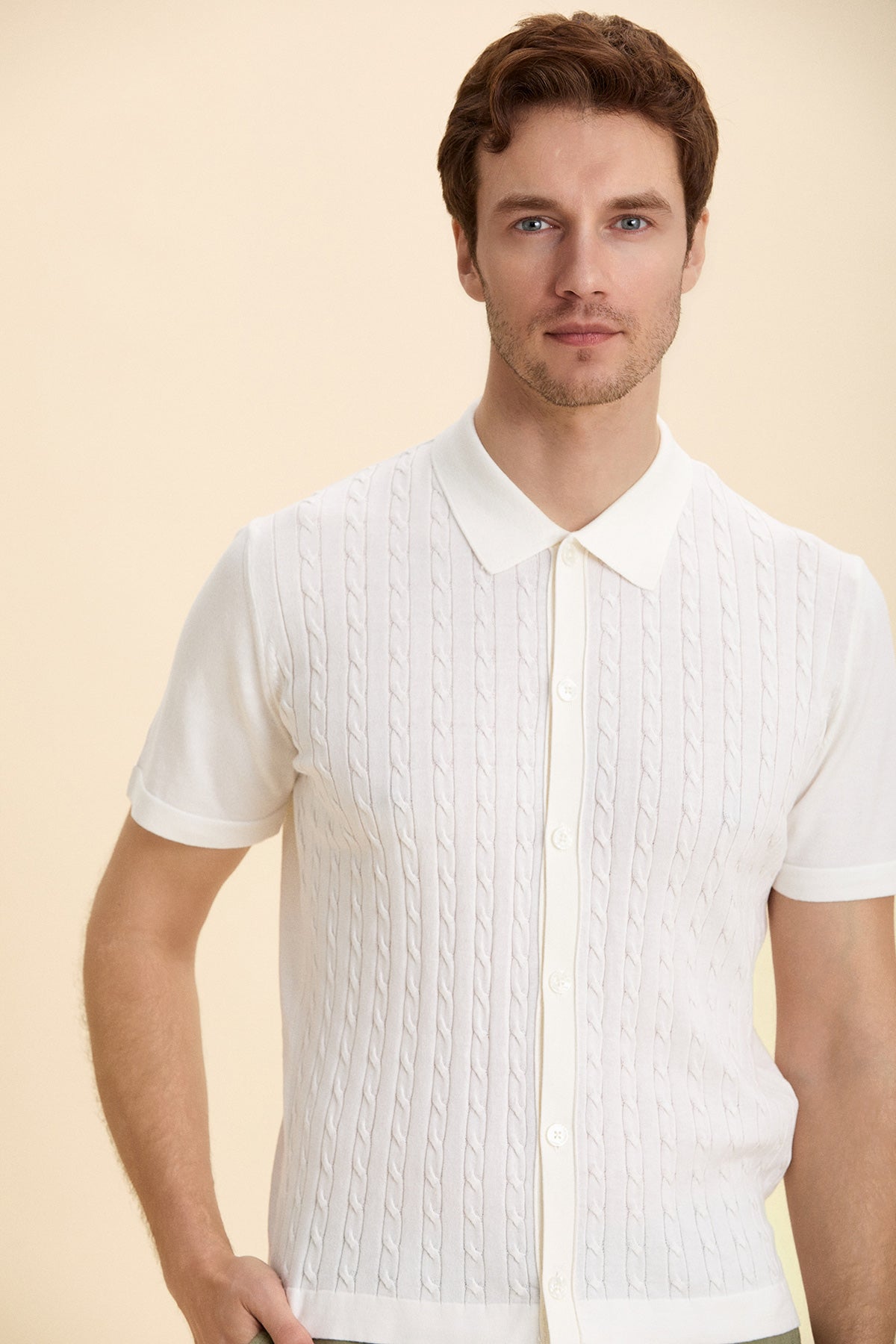 Off White Polo Knitwear