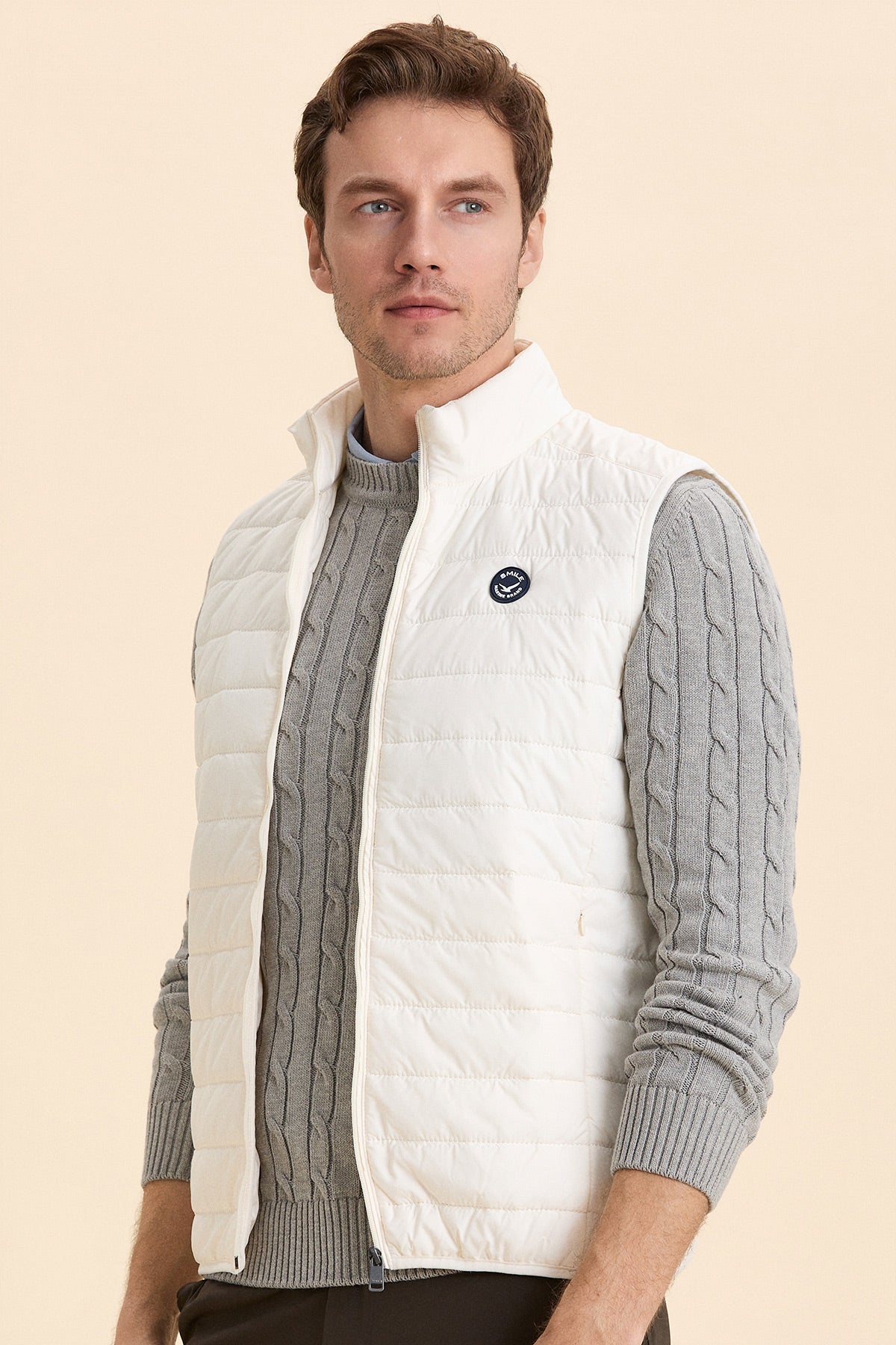 Light Beige Puffer Vest