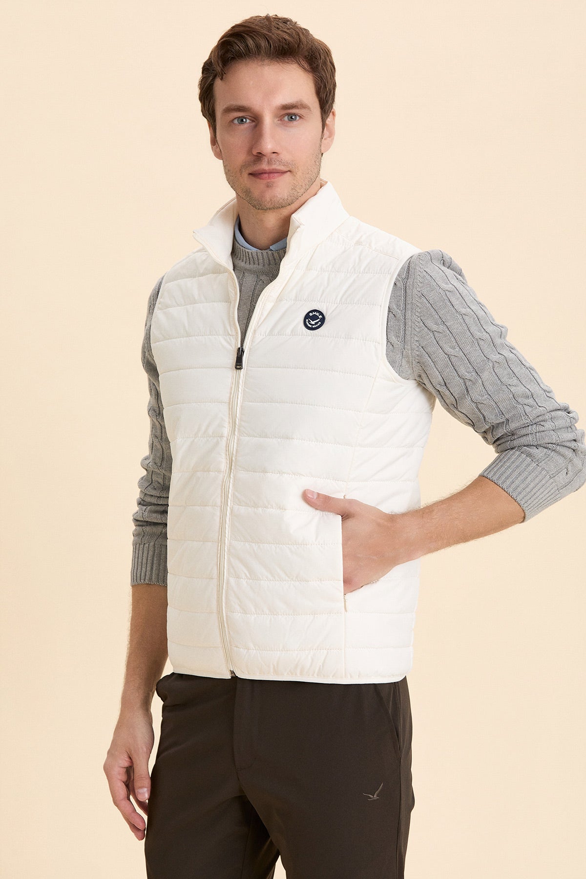 Light Beige Puffer Vest