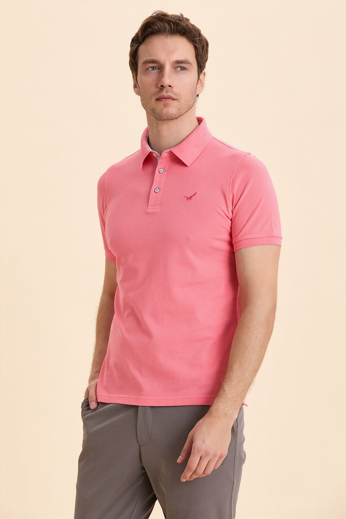 Polo T-Shirt with Coral Logo