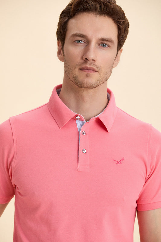 Polo T-Shirt with Coral Logo