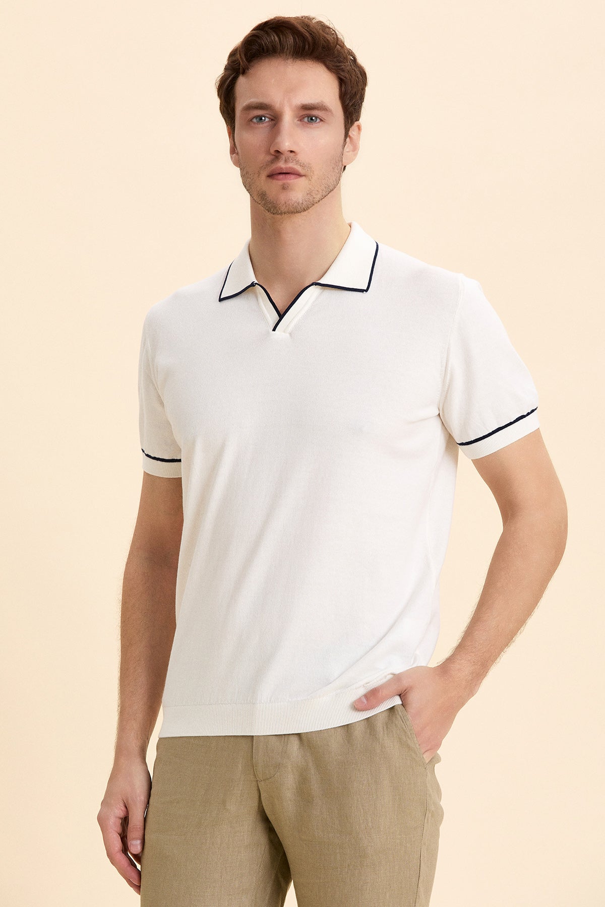 Off White Polo Knitwear