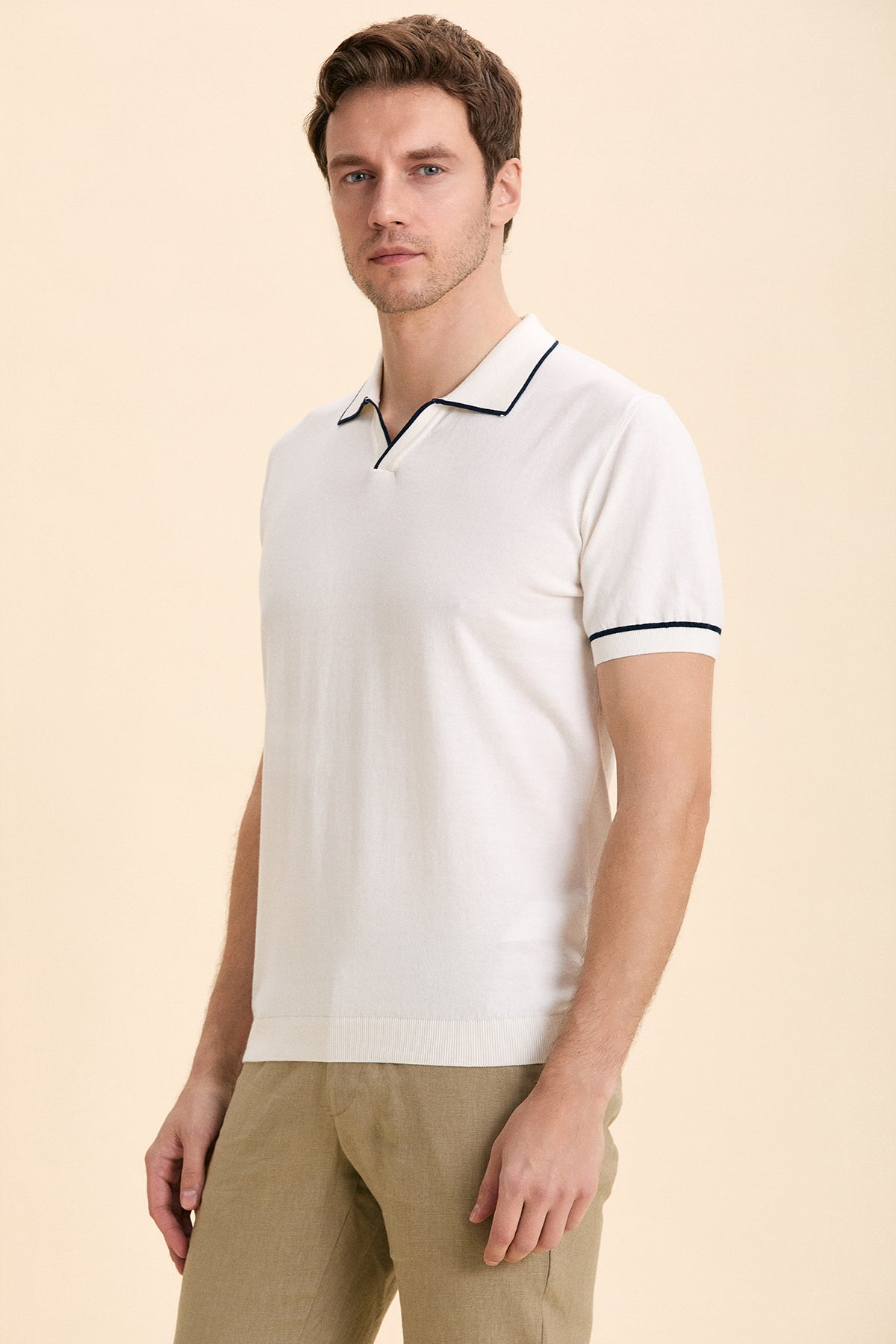 Off White Polo Knitwear
