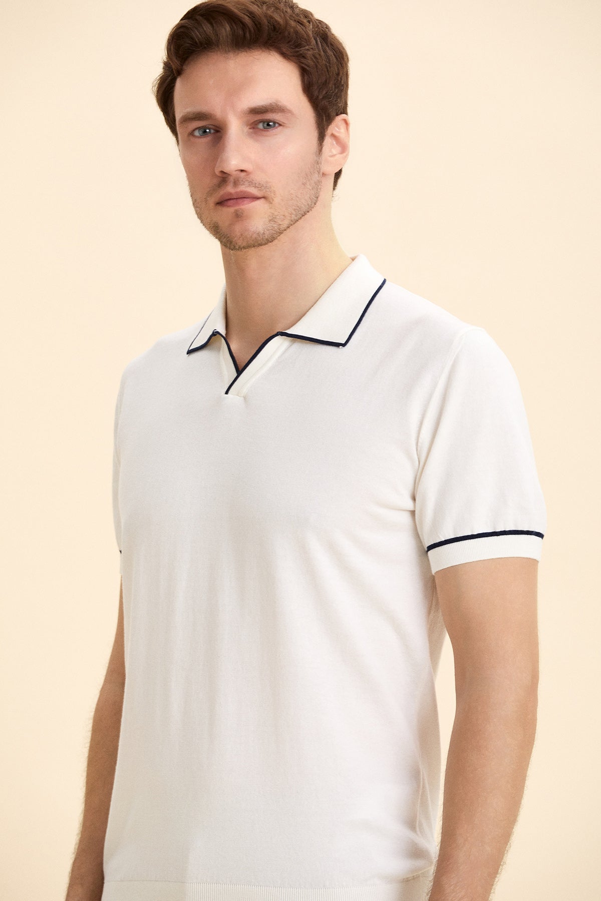 Off White Polo Knitwear