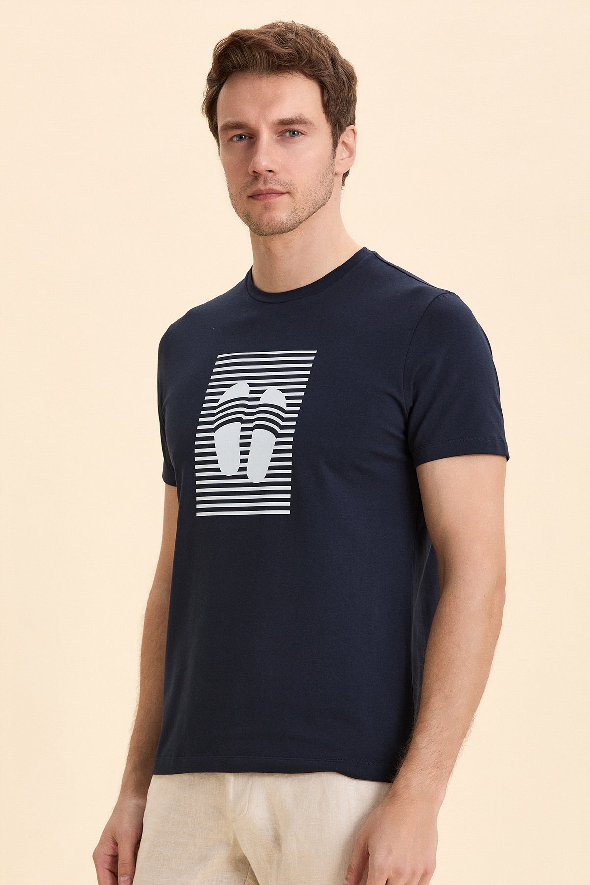 Navy Blue Printed T-Shirt